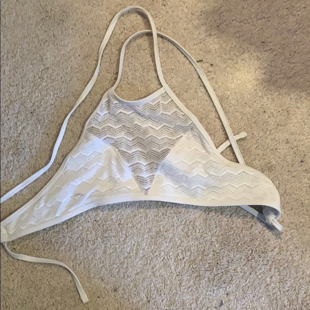 White Mesh Bathing-suit Top